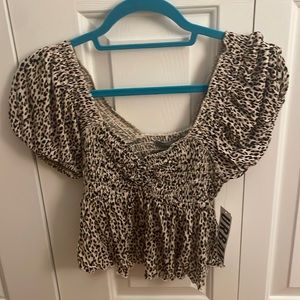 Cheetah print peplum top
